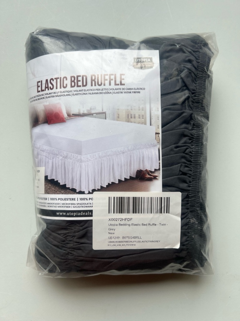 Utopía Elastic Bed Ruffle - Grey - Picture 2 of 5